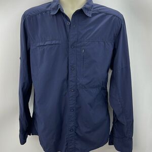 The North Face navy blue long sleeve fishing shirt medium